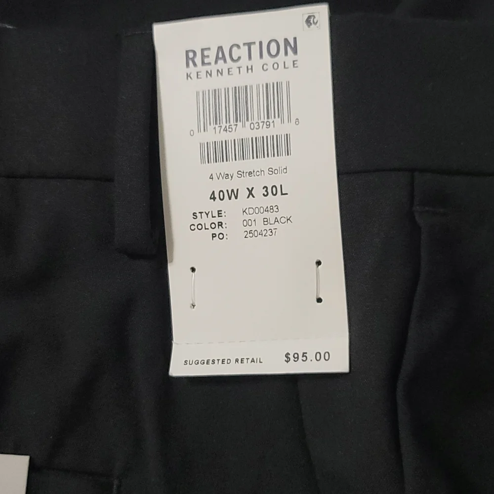 Kenneth Cole Flex‎ Slim Fit Solid Performance Dress Pants Men's 40x30 NWT